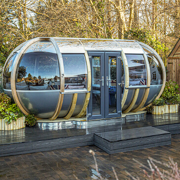 Large oval house outdoor pod