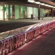 Berta bench with Fuscia interior and LED lights