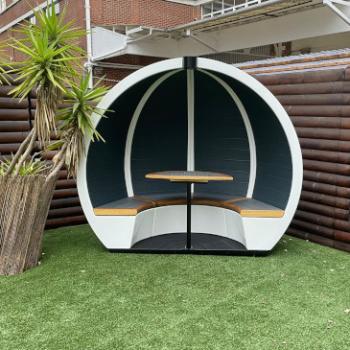 4 person outdoor Orb in a garden