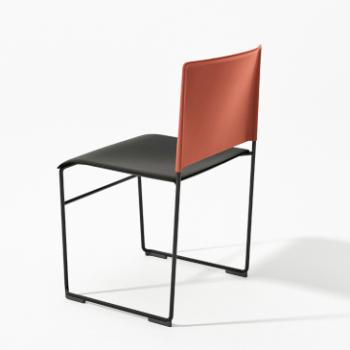 Arper Stacy chair two-tone red and black