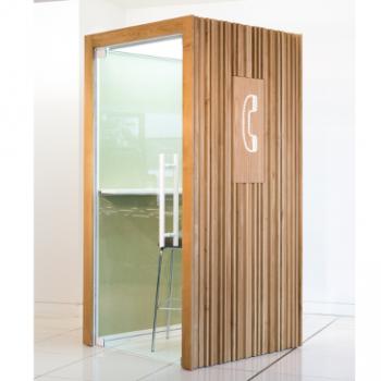 TP4 telephone booth with wood cladding 
