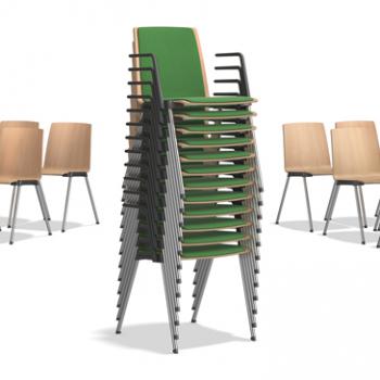 Caliber stacking chair upholstered