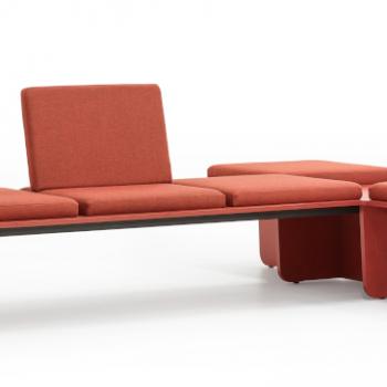 Lande Flatlands cushion centre red coral modular sofa