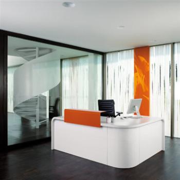 Highline Reception Desk, from Mueller.