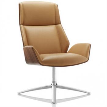 Kruze Lounge Chair with a high wood back designed by David Fox with Boss