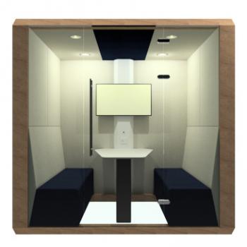 Closed Meeting box with glazed front panel and door