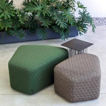 LaCividina Modo ottomans 2 sizes green and brown quilted