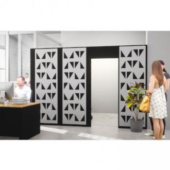 Morph partitions with patterned acoustic panels