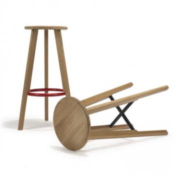 Oak Naughts and Crosses Barstools, designed by Michael Sodeau - for bar or dining use 