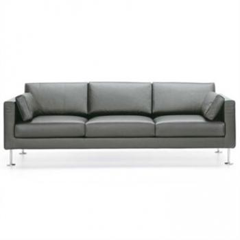 3 seat Park Sofa in grey upholstery and metal leg base 
