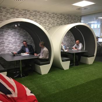 Meeting pods in open plan office