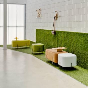 Sancal Elephant poufs green pink and white