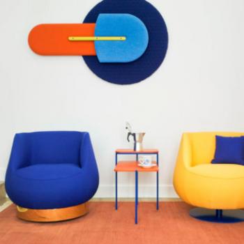 Sancal Magnum blue with bronze base and yellow with blue swivel base