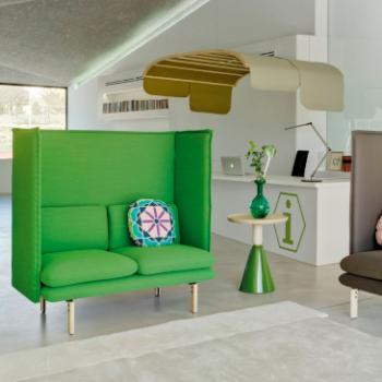 Sancal Rew sofa two-seater high back and sides green