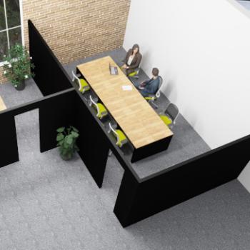 Morph meeting rooms without acoustic panels