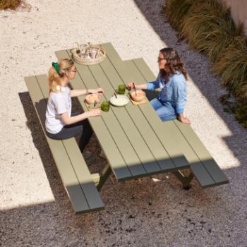 Marina bench in coloured finsh for Think Tomato