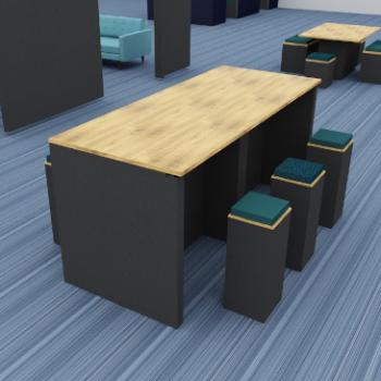 Morph poseur table with high stools