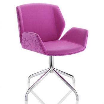 Kruze Meeting Chair in pink with a 4-star base
