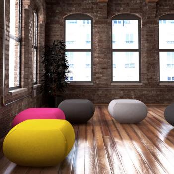 Nugget seating consists of a simple and contemporary design. The seat is in the form of a soft fabric pouf and is easily intertwined into any work space.