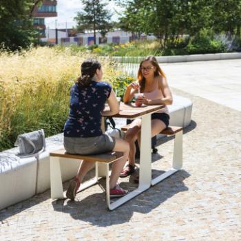 Rautster 2 person dining, work or meeting outdoor bench