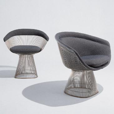 Platner side and lounge chairs