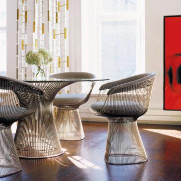 Platner side and lounge chairs