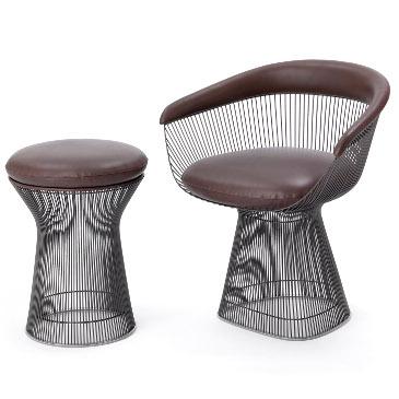 Platner side and lounge chairs