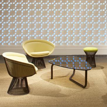 Platner side and lounge chairs