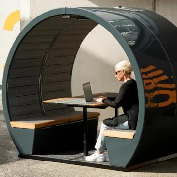 the meeting pod outdoor open
