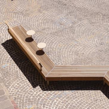 Woody Outdoor Public Seating