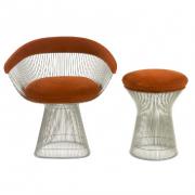 Platner side and lounge chairs