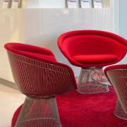 Platner side and lounge chairs